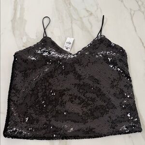 EXPRESS Sequin Black Cami Top